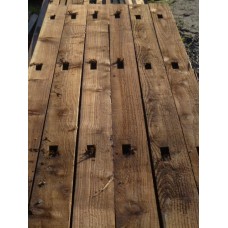 Wooden Morticed Post 2400 x 100 x 100mm Intermediate Back Weathered